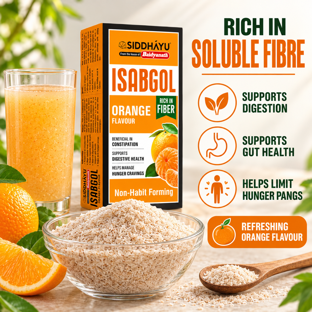 Siddhayu Isabgol Orange Flavour – 200 g