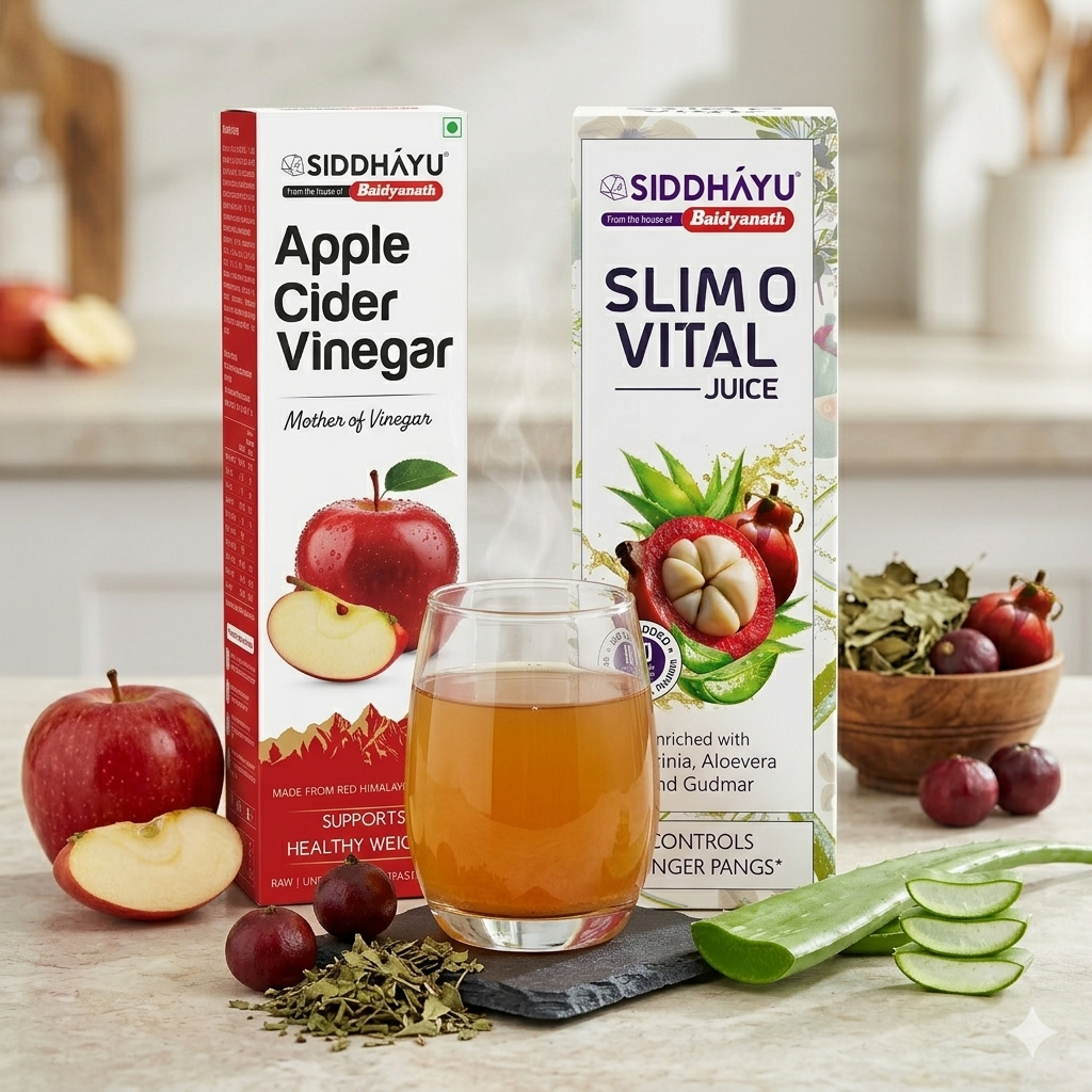 Siddhayu Baidyanath Weight Management Combo-Apple Cider Vinegar & Slimo Vital Juice