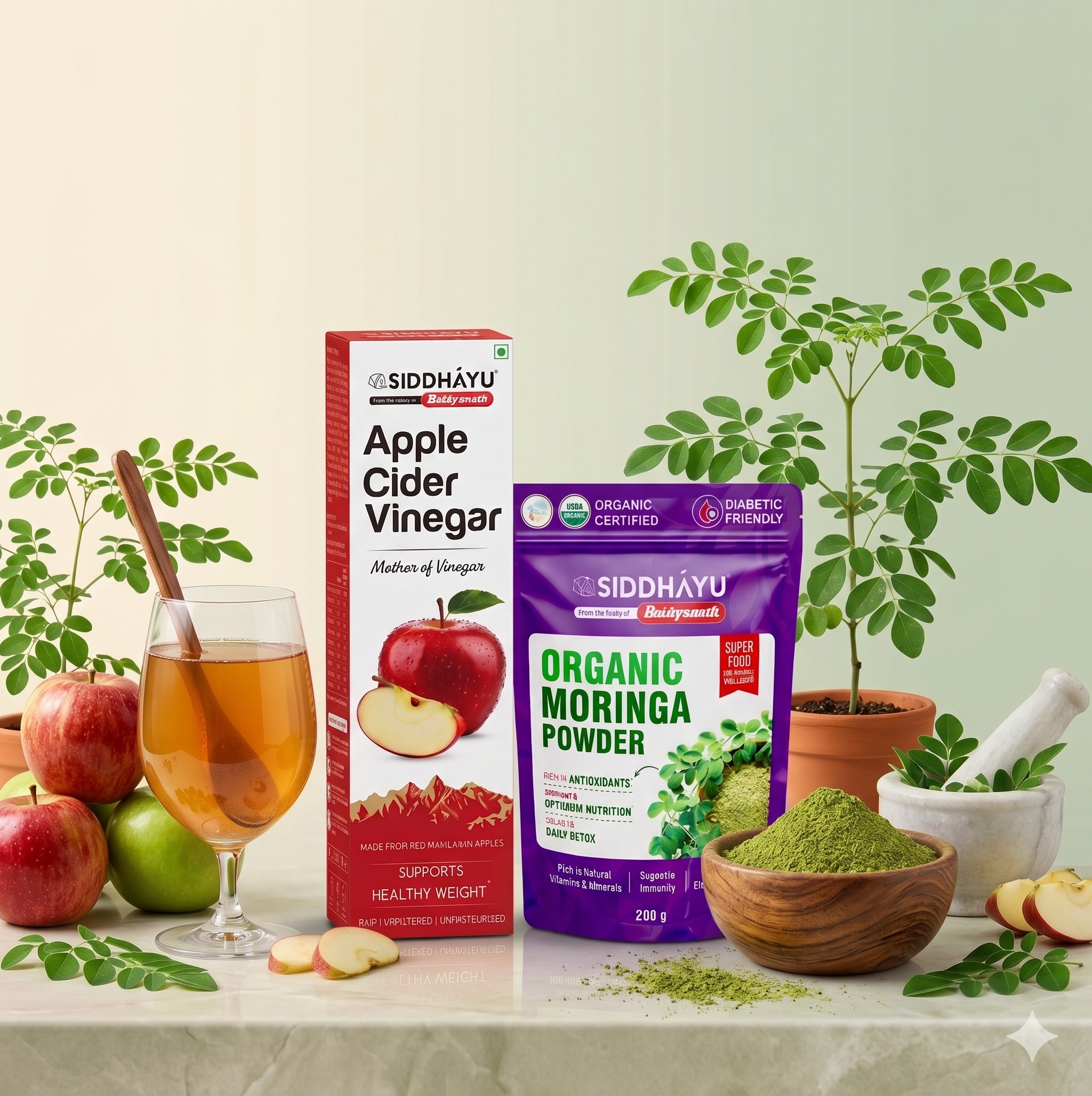 Siddhayu Baidyanath Apple Cider Vinegar + Moringa Powder