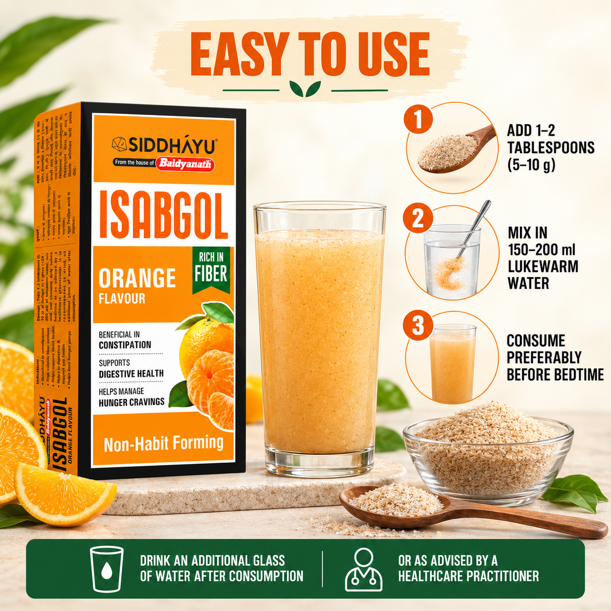 Siddhayu Isabgol Orange Flavour – 200 g