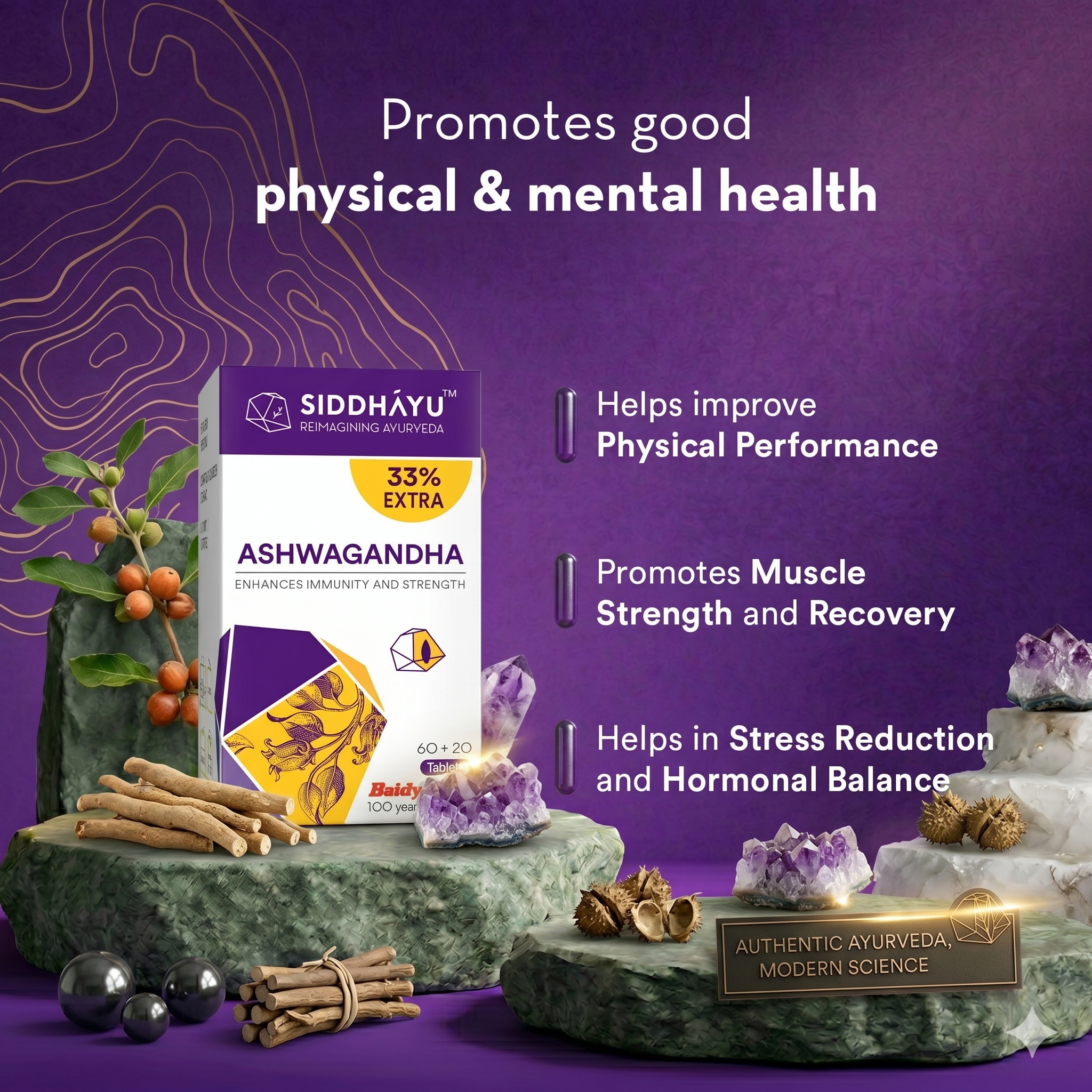 Gym Essentials (Ashwagandha 80 Tab +Gokshura 80 Tab + Calciavtiv 60 Tab)