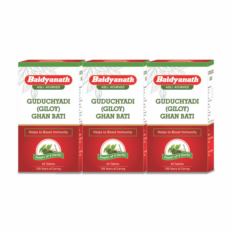 Baidyanath Guduchyadi (Giloy) Ghan Bati Pack Of 3 (60 Tab In Each Pack)