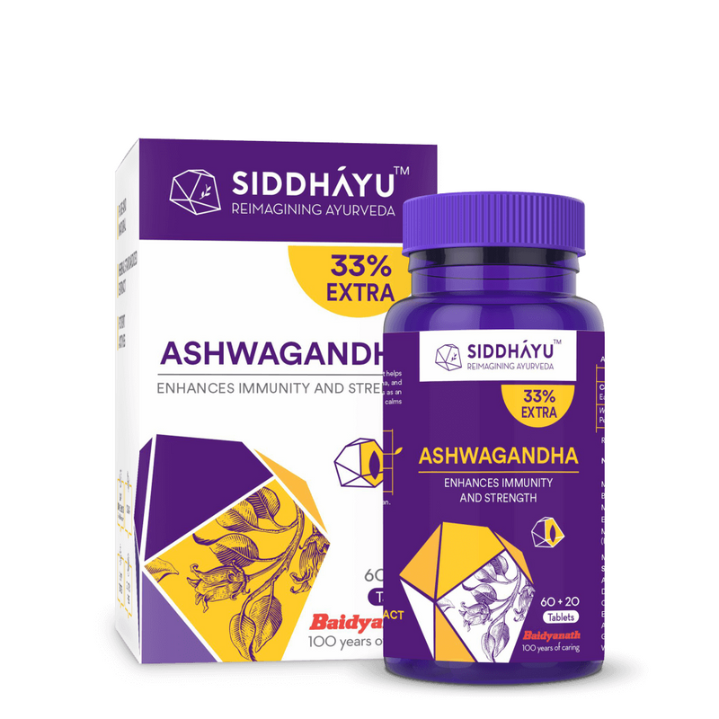 Siddhayu Ashwagandha Tablet for Immunity & Strength (By Baidyanath)